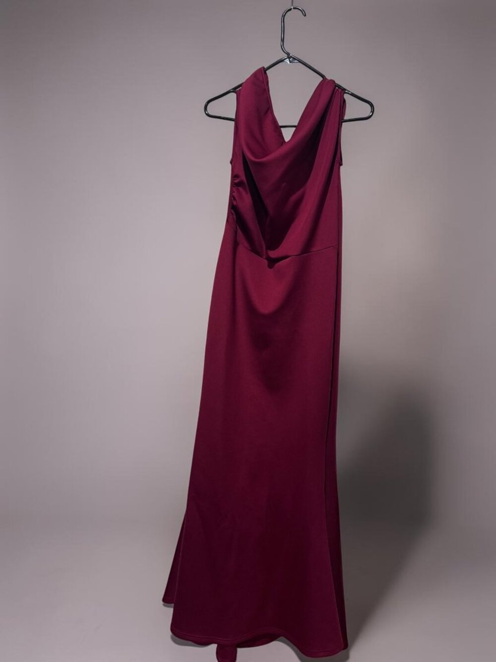 🍷 YMDUCH Burgundy Cowl Neck Sleeveless Maxi Formal Gown | Size XL